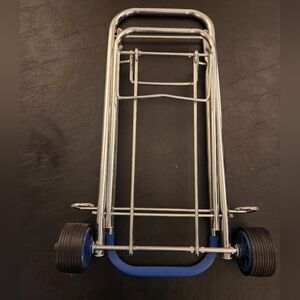 Folding Metal Hand Truck with Blue Accents